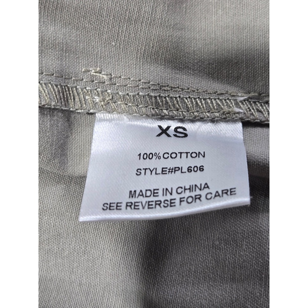 Pink Lily Sage Green Drawstring Utility Jacket 100% Cotton Womenn'sXS - Picture 13 of 15
